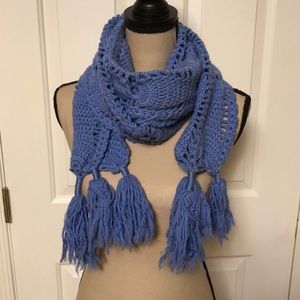 Sky blue OVERSIZED CROCHET SCARF